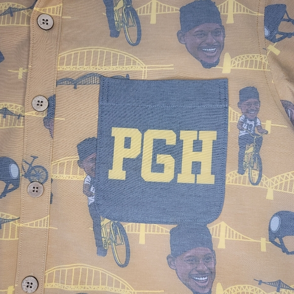 Shinesty x NFLPA Juju Smith-Schuster Button Down Shirt Pittsburgh - Picture 3 of 10